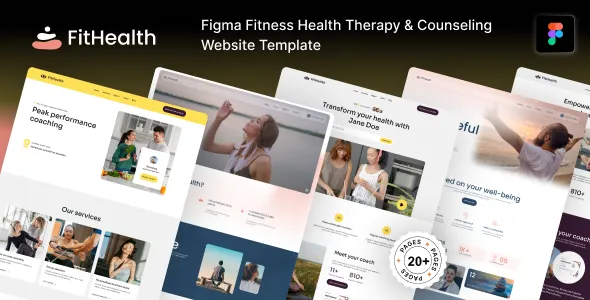 FitHealth - Figma Fitness, Therapy & Wellness Coaching Template 1 FitHealth - Figma Fitness, Therapy & Wellness Coaching Template
