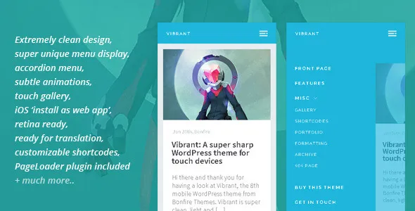 Vibrant: A Super Sharp WordPress Mobile Theme 1 Vibrant A Super Sharp WordPress Mobile Theme