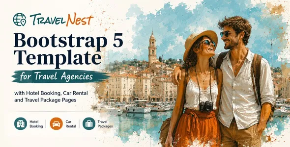TravelNest Bootstrap 5 template 1 TravelNest Bootstrap 5 template