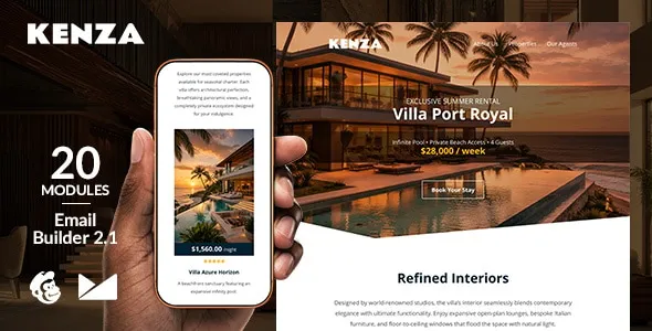 Kenza Responsive Email Template + Online Emailbuilder 2.1 1 Kenza Responsive Email Template + Online Emailbuilder 2.1